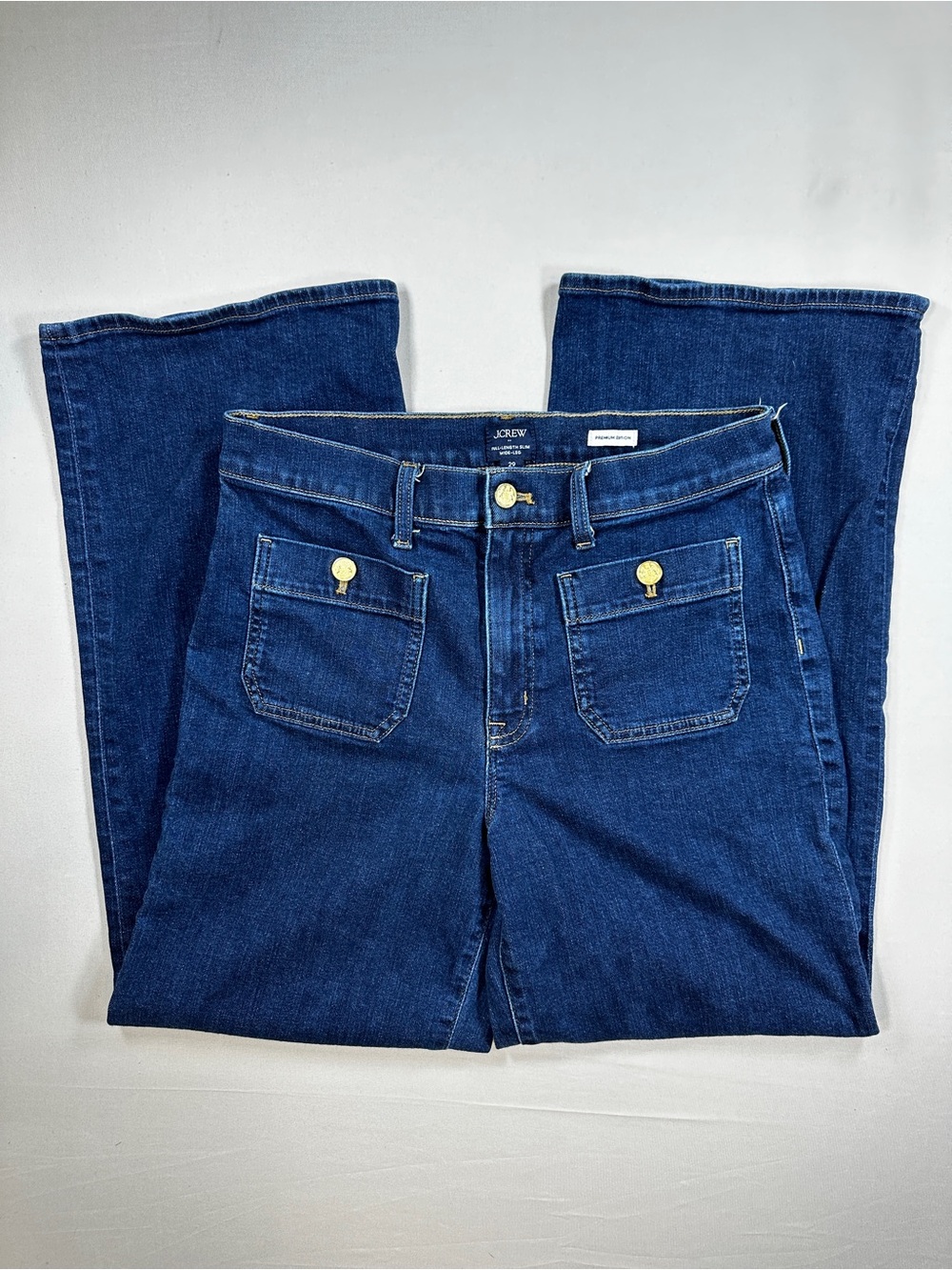 J.Crew Premium Edition Full-Length Slim Wide-Leg Jeans – Size 29